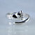 Серебряное кольцо с ножкой ребёнка родированное серебро 925 пробы без вставок (Вес: 3 гр.)