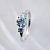 Женское помолвочное кольцо на заказ из белого золота с голубыми бриллиантами Клиента (Вес: 2 гр.)
