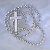 Православный крест и цепь плетение Перлина (Шарики) из белого золота (Вес: 49 гр.)