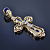 Золотой крестик с синей эмалью и бриллиантами (Вес 10 гр.)
