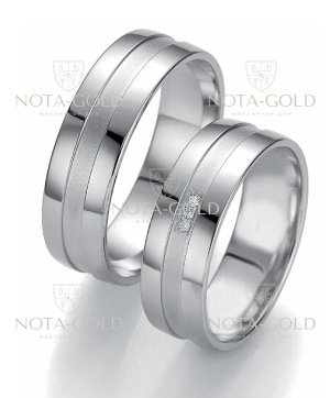 Обручальные кольца из белого золота на заказ (Вес пары: 15 гр.)