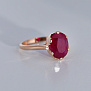 Женское кольцо из красного золота с крупным рубином (Вес 3,3 гр.)