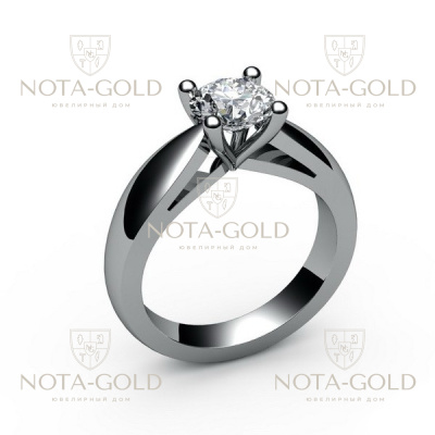 Массивное помолвочное кольцо с бриллиантом 0,32 карат (Вес: 6 гр.)