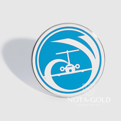 Значок самолет из серебра с эмалью (Вес 3 гр.)