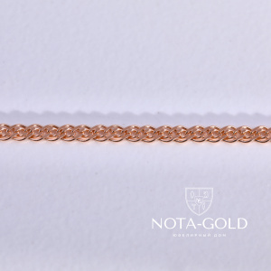 Цепочка из красного золота 585 пробы плетение Нонна станочное длиной 50 см (Вес: 4,55 гр.)
