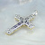 Эксклюзивный большой мужской крест СИЯНИЕ ДУХА из белого золота с бриллиантами и синей эмалью (Вес: 25 гр.)