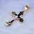 Большой золочёный серебряный крест с чёрной эмалью и гравировкой Спаси и Сохрани (Вес 15,5 гр.)