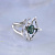 Авторское женское кольцо из белого золота с зелёным турмалином и бриллиантами (Вес: 9,5 гр.)
