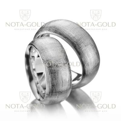 Фактурные обручальные кольца с необычной   поверхностью на заказ (Вес пары: 21 гр.)