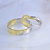Обручальные кольца Инь-Янь из жёлто-белого золота с бриллиантами и отпечатками (Вес пары: 8,5 гр.)