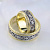 Винтажные обручальные кольца из жёлтого золота с чернением и бриллиантами (Вес пары 16,5 гр.)