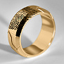 Мужское золотое кольцо с гравировкой и отпечатком пальца (Вес 15,1 гр.)