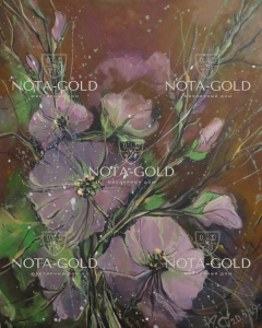 Картина маслом на холсте - Нежные красивые цветы 34x44 см
