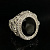Эксклюзивный мужской серебряный перстень с сапфиром-корунд и фианитами (Вес: 18 гр.)