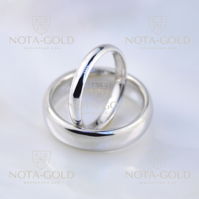 Классические обручальные кольца из платины мужское широкое (Вес пары: 19 гр.)