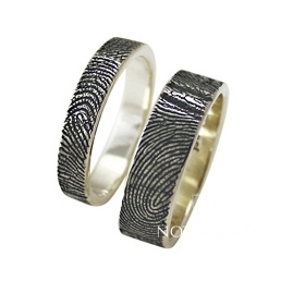 Обручальные кольца с отпечатками пальцев снаружи на заказ i952 (Вес пары: 12 гр.)