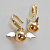 Эксклюзивные серьги чертёнок и ангел из золота двух оттенков (Вес: 8,5 гр.)