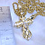 Золотой женский крестик с бриллиантами на цепочке плетение Французское из жёлтого золота (Вес: 17,5 гр.)
