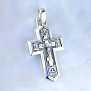Серебряный крест с распятием, ликами святых и гравировкой Спаси и сохрани (Вес: 10 гр.)