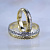 Обручальные кольца с отпечатками пальцев из двух оттенков золота с чернением (Вес пары: 11 гр.)