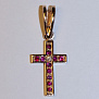 Крест из золота с рубинам на заказ (Вес: 4,5 гр.)