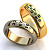 Обручальные кольца с датой свадьбы бриллиантами и изумрудами на заказ (Вес пары: 9 гр.)