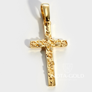 Нательный крест Виноградная лоза из желтого золота (Вес 4,2 гр.)