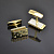 Золотые запонки домино (игральные кости) с бриллиантами (Вес пары: 7 гр.)