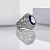 Эксклюзивный мужской серебряный перстень с сапфиром-корунд и фианитами (Вес: 18 гр.)