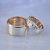 Парные свадебные кольца с фамилией молодожёнов и бриллиантом (Вес пары 26 гр.)