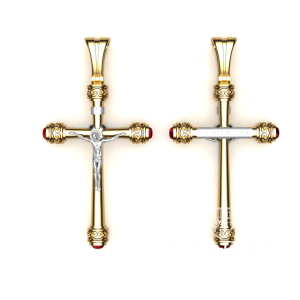Эксклюзивный позолоченный серебряный крест с гравировкой Спаси и сохрани (Вес 5 гр.)