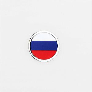 Нагрудный маленький значок флаг России на пиджак из серебра с эмалью