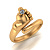Безразмерное кольцо пяточка младенца с бриллиантом глянцевое (Вес: 6 гр.)