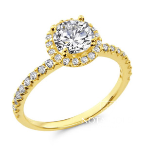 Помолвочное кольцо из желтого золота с бриллиантами 0,76 карат (Вес: 4 гр.)
