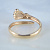 Легковесное безразмерное кольцо с ножкой из красного золота с бриллиантом (Вес: 2,4 гр.)