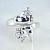 Безразмерное серебряное кольцо с ножкой и ручкой ребёнка родированное серебро 925 пробы с фианитами (Вес: 6 гр.)