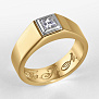 Мужское золотое кольцо с бриллиантом и гравировкой (Вес 15,2 гр.)