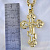 Нательный авторский крест с распятием и ликами святых на цепочке плетения Французское (Вес: 48,5 гр.)