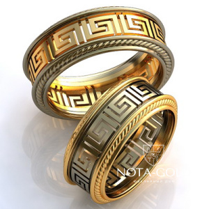 Обручальные кольца с орнаментом на заказ (Вес пары: 10 гр.)