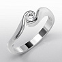 Помолвочное кольцо Волны с бриллиантом из белого золота (Вес 2,6 гр.)
