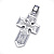 Малый клиновидный православный крест из серебра с эмалью (Вес: 9 гр.)