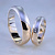 Обручальные кольца двухсплавные из красно-белого золота с поперечной фаской (Вес пары: 7,5 гр.)