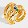 Кольцо Змея из желтого золота с бриллиантами и эмалью (Вес 8,5 гр.)