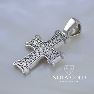 Крест из платины с орнаментом и чернением (Вес 13,5 гр.)