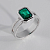 Мужское кольцо из белого золота с изумрудом (Вес: 11 гр.)