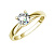 Женское кольцо из жёлтого золота с одним бриллиантом 0.5 карат в четырёх лапках (Вес: 3 гр.)