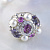 Женское кольцо из белого золота с бриллиантами, аметистами, жемчугом и топазом Клиента (Вес: 32,5 гр.)