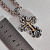 Тяжёлый мужской крест из позолоченного серебра с бриллиантами и эмалью эксклюзивного дизайна (Вес: 18 гр.)