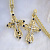 Золотой крестик с сапфирами на цепочке плетение Французское из жёлтого золота (Вес: 16 гр.)