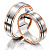 Двухцветные обручальные кольца с бриллиантом на заказ (Вес пары: 14 гр.)